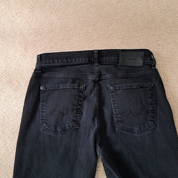 7 for All Mankind Slimmy Jeans Men's 29 Black Luxe Performance Slim Straight Leg - Picture 12 of 16